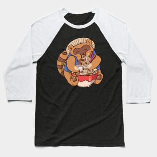 Kawaii Japanese Anime Ramen Soup Bowl Otaku Cute Raccoon Baseball T-Shirt